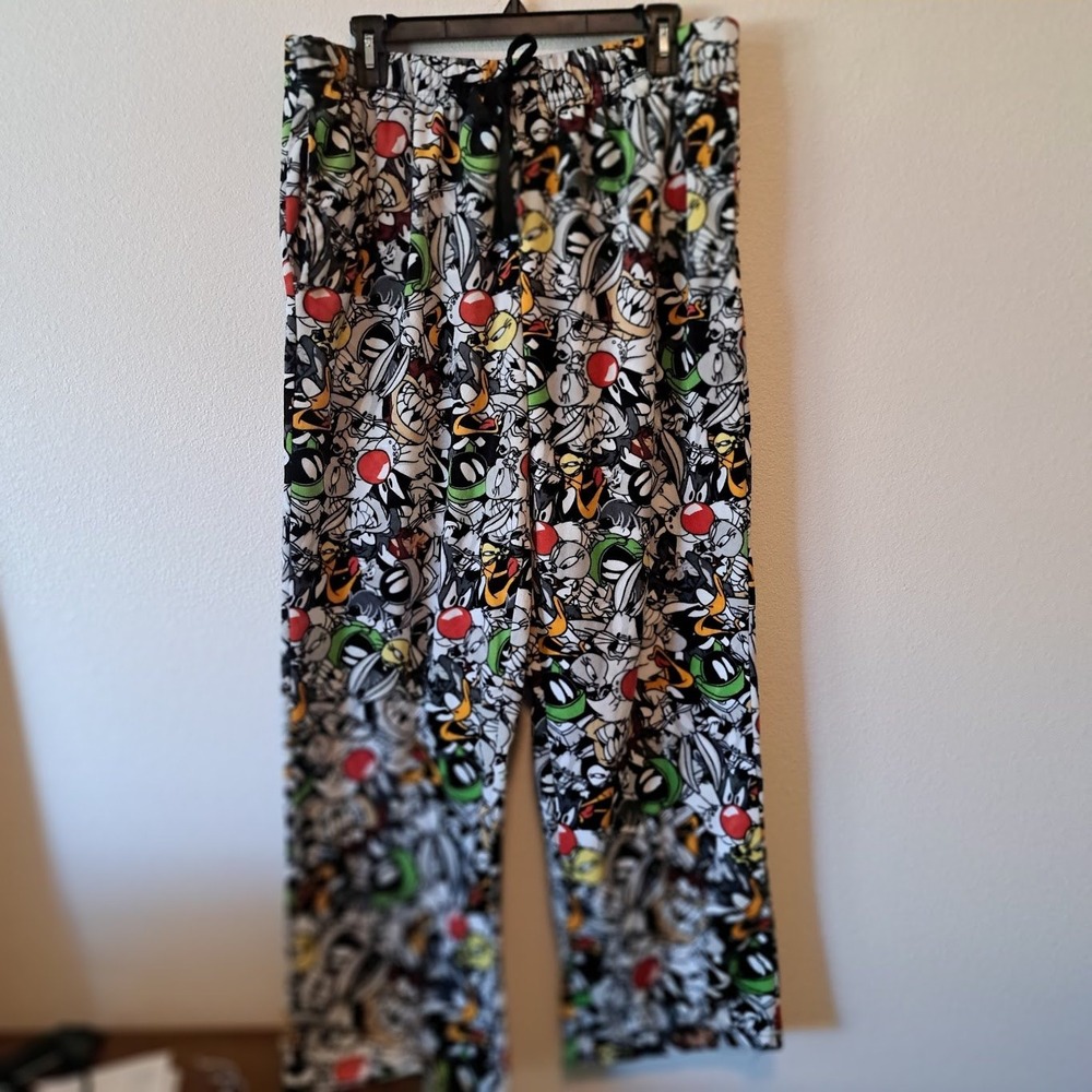 Looney Tunes Kids XL Fleece Pajama Pants Bugs Bunny Tweety Marvin The Martian